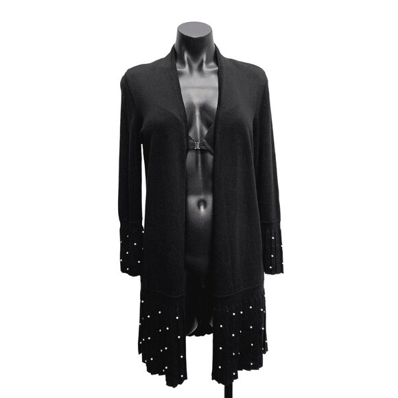 Chico's Sweaters - NWT Chicos Fancy Black w/ White Pearls Cardigan Sweater Size 0